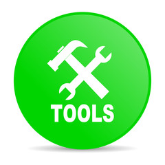 Obraz premium tools green circle web glossy icon