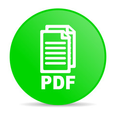 pdf green circle web glossy icon
