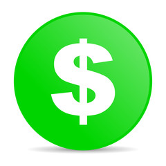 us dollar green circle web glossy icon