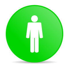 man green circle web glossy icon