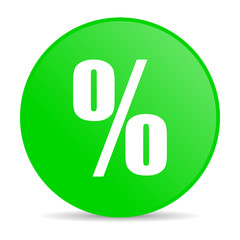 percent green circle web glossy icon