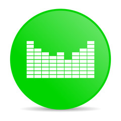 sound green circle web glossy icon