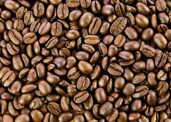 Brown coffee, background texture. roasted coffee beans. Brown co