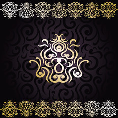 Floral  seamless background with a vintage ornament