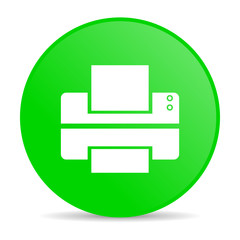 printer green circle web glossy icon