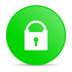 padlock green circle web glossy icon