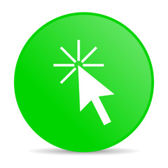 click here green circle web glossy icon