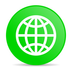 earth green circle web glossy icon