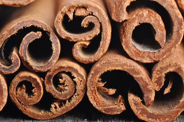 Stack of cinnamon sticks