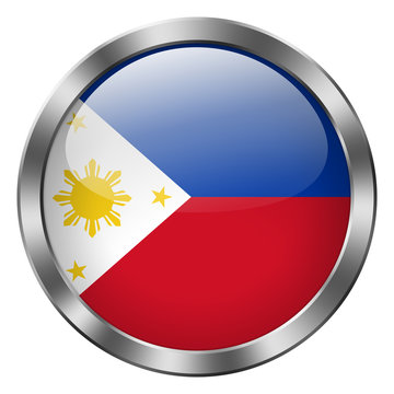 philippines flag round metal button