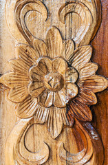 Flower motifs carved