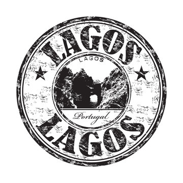 Lagos grunge rubber stamp
