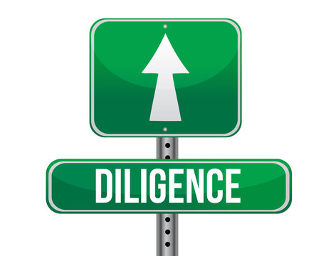 diligence road sign illustration design