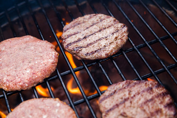 Beef cutlet on grill