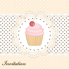 Cupcake invitation card