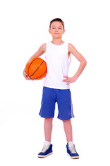 child playing basketball