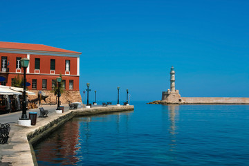 Promenade and lighthouse in Chania, Crete, Greece - 51698923