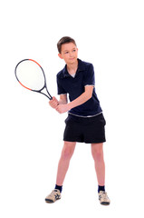 Fototapeta na wymiar child playing tennis