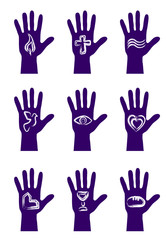 Fototapeta premium christliche Zeichen auf einer Hand