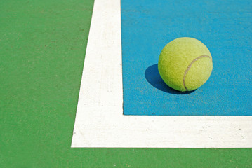 The Ball in Corner court , Tennis game