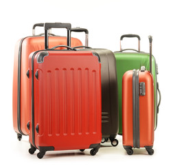 Luggage consisting of large suitcases isolated on white