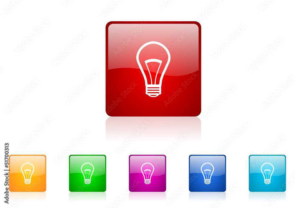 Aufkleber ight bulb vector glossy web icon set