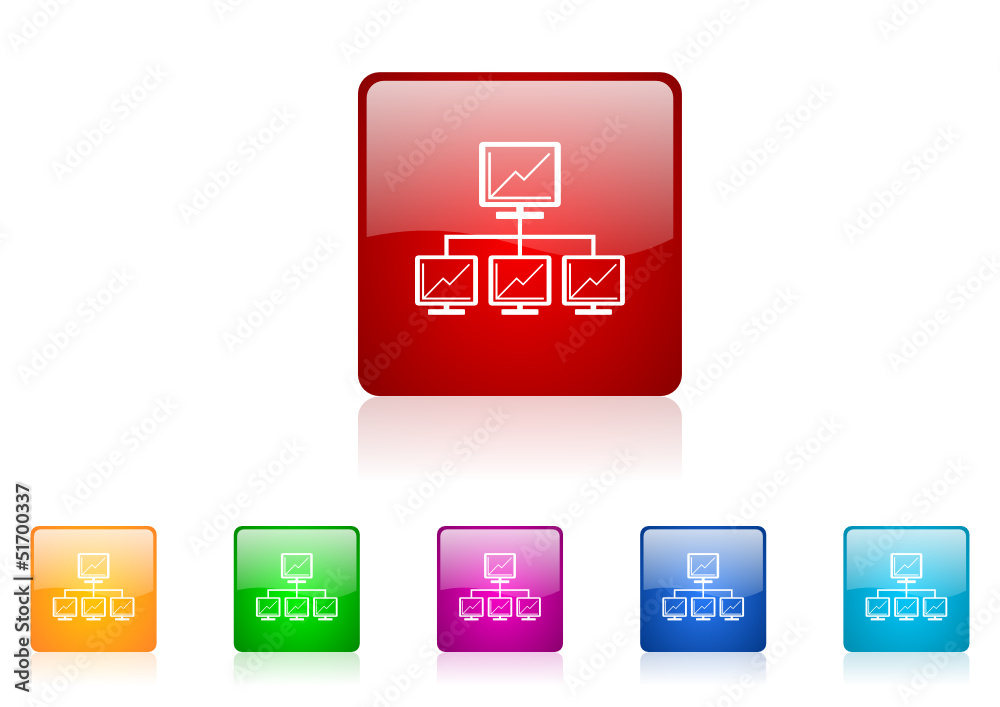 Aufkleber network vector glossy web icon set
