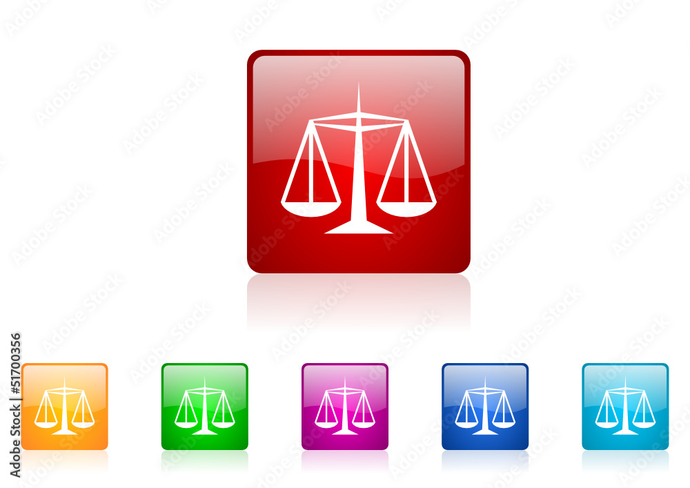 Poster justice vector glossy web icon set