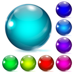 Multicolored glass spheres