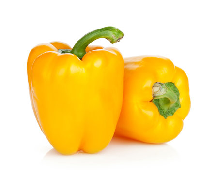 Ripe yellow bell peppers