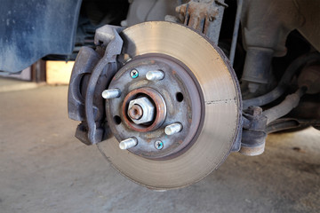 Automotive, car disc brakes servicing