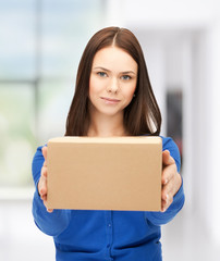 businesswoman delivering box