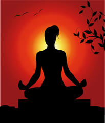 female in a yoga pose