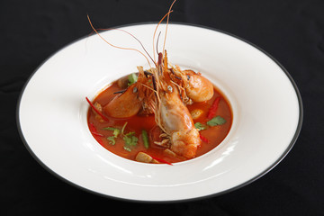 Thai Food Tom Yum Goong,Thai popular soup.