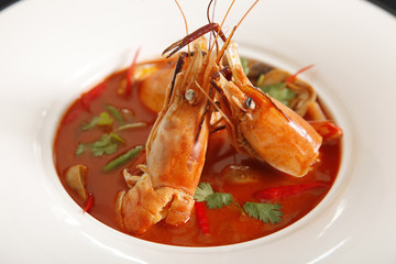 Thai Food Tom Yum Goong,Thai popular soup.