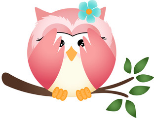Owl with both wings in cover her eyes