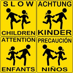 CARTELLO RALLENTARE BAMBINI SCUOLE