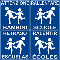 CARTELLO ATTENZIONE BAMBINI SCUOLE