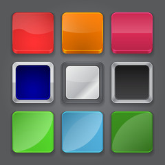 App icons background set. Glossy web button icons.
