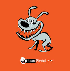 Happy Birthday orange smile DOG