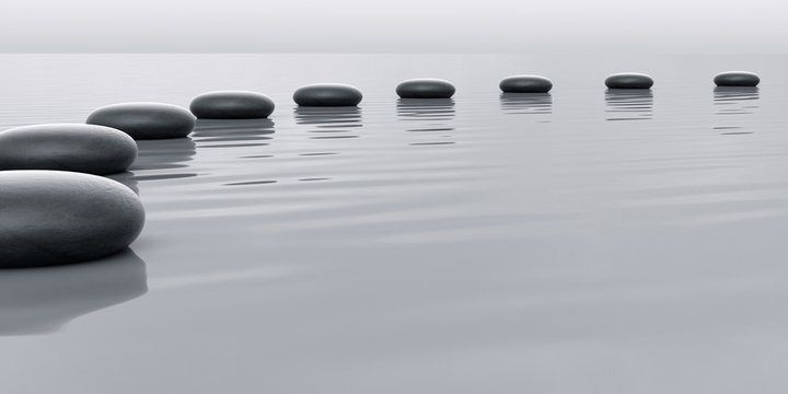 Row of stones leading to the horizont