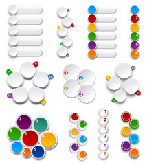 Set of Palettes.  Numbered infographics list design