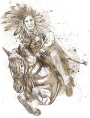 Indian Chief riding a horse