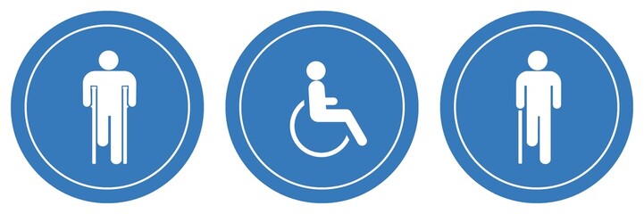 Personnes handicapés en 3 panneaux
