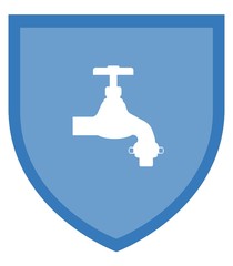Robinet d'eau dans un blason