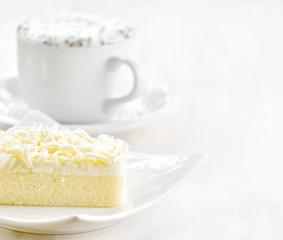 Cup of coffee and fresh cake