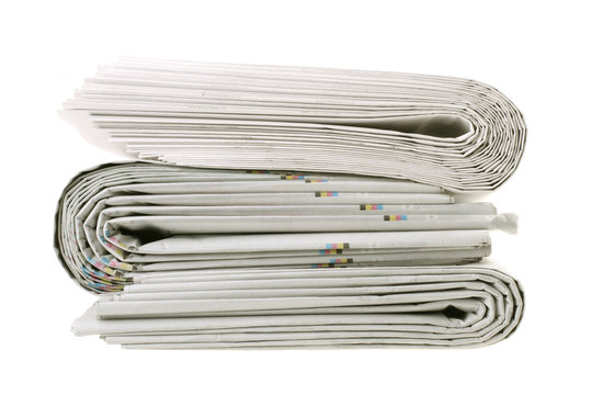 Stack of folded newspapers