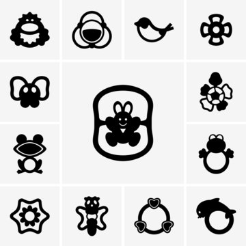 Set of rattles icons