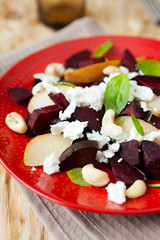 salad with cottage cheese and beetroot