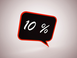 Speech bubble red with 10 percent